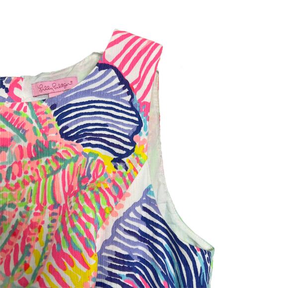 Lilly Pulitzer Mila Shift Dress Women's Pink Multicolor Shell Sleeveless Size 4 - Picture 5 of 10
